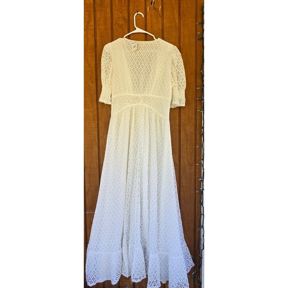Vici Womens Lace Maxi Dress Large Nordstrom size White 3/4 Sleeves fairycore